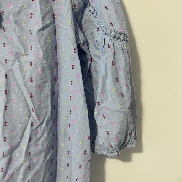 NWT Crown & Ivy Blue Dress with‎ embroidered details Women's size PL - Picture 2 of 7